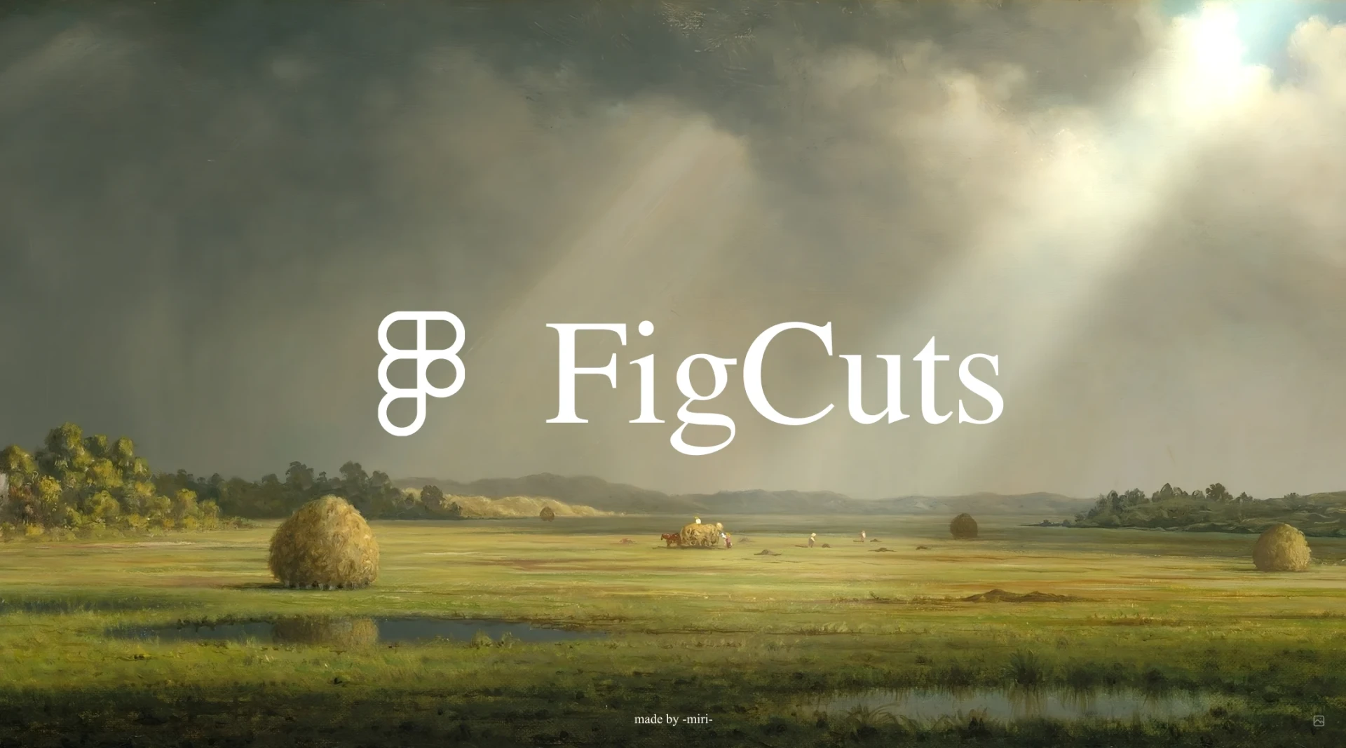 FigCuts cover with logo over a landscape painting