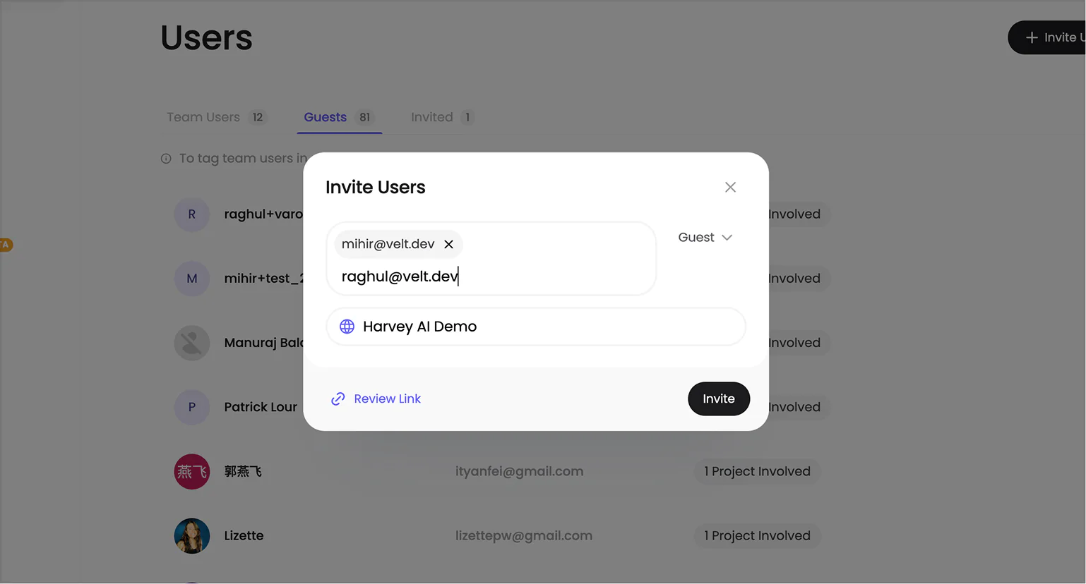 Redesigned Superflow add-new-user modal with a minimal, modern layout