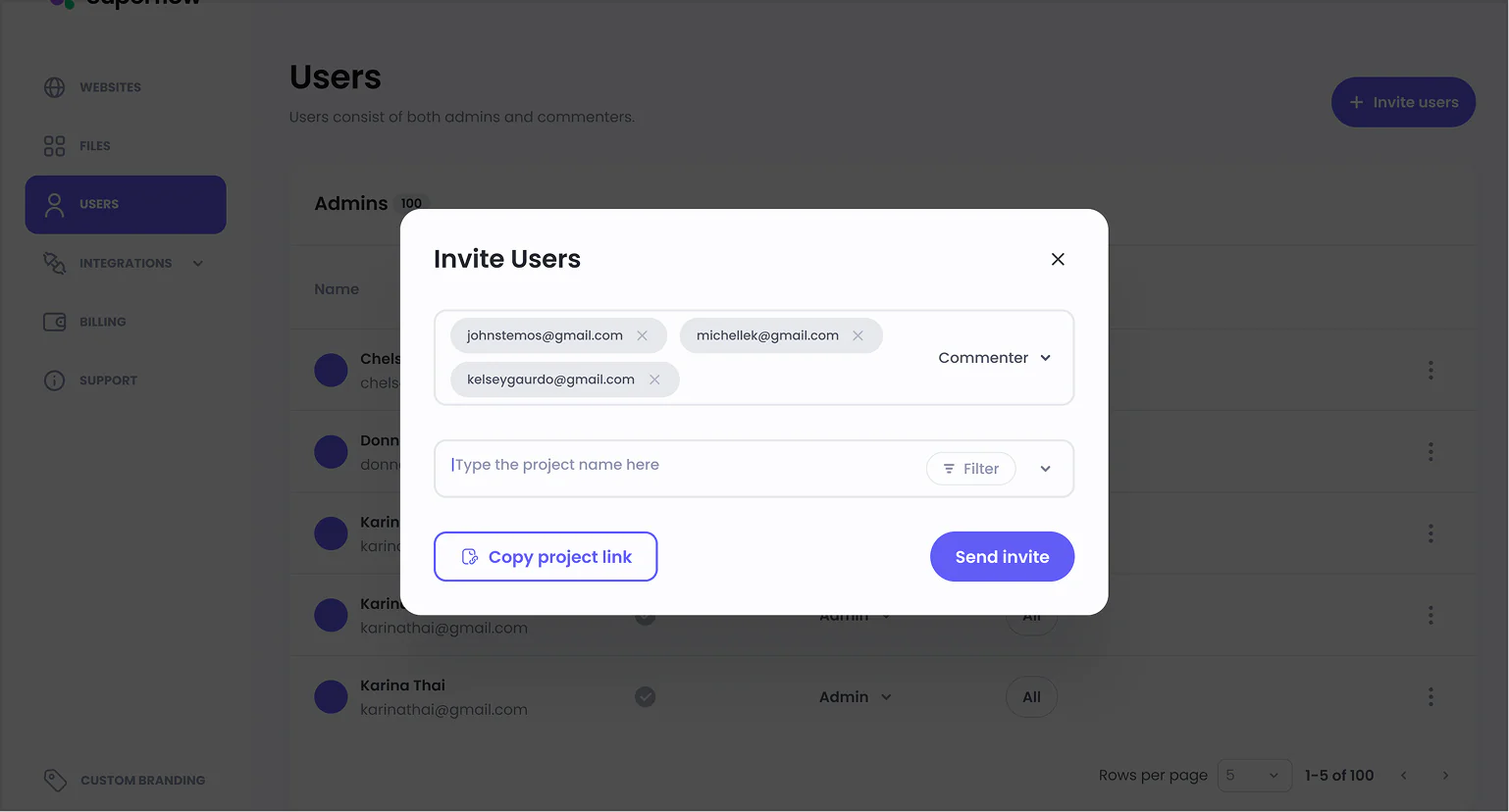 Old Superflow add-new-user modal with a dense, cluttered form