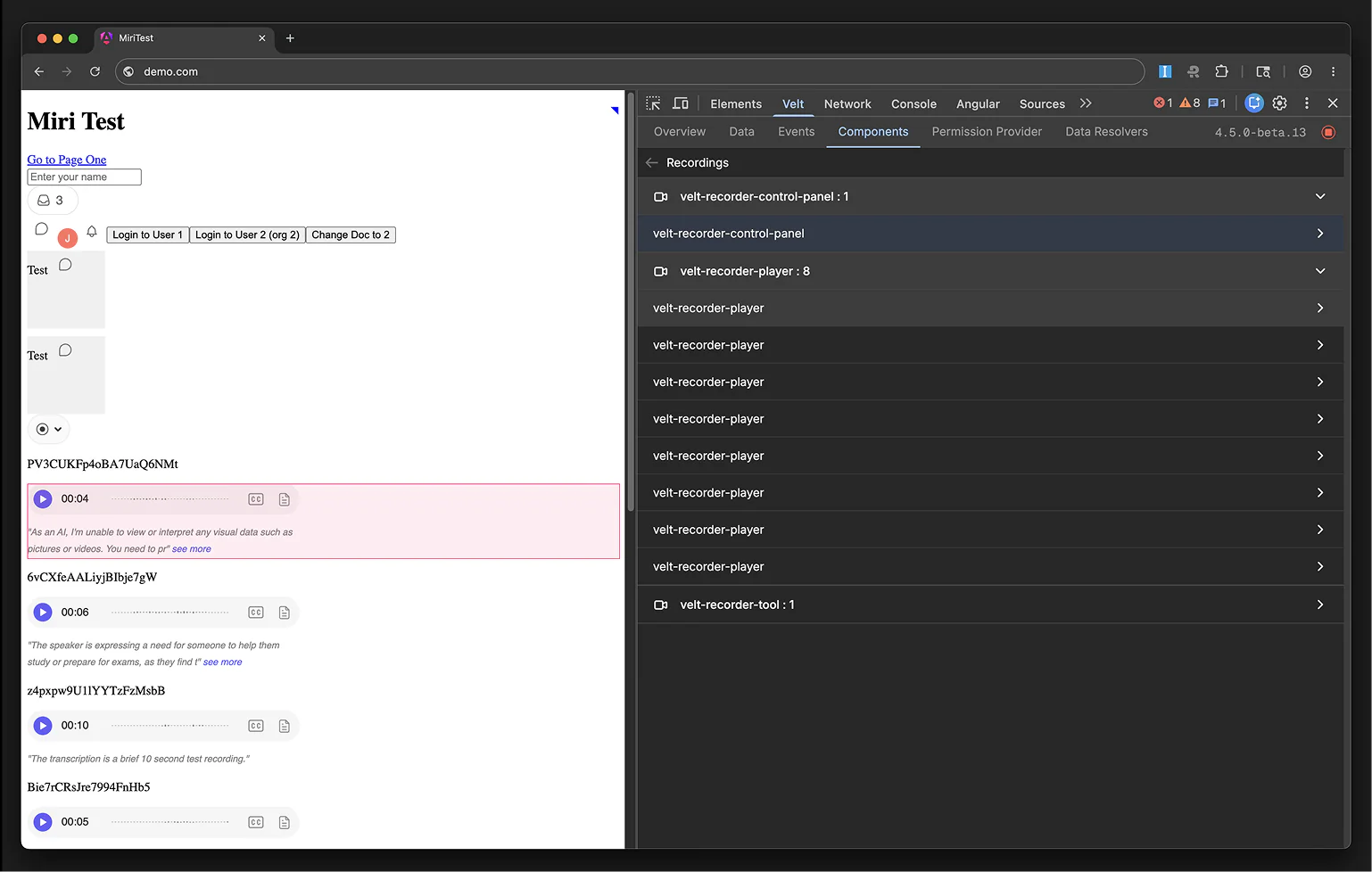 V2 live DOM highlighting of mounted Velt components